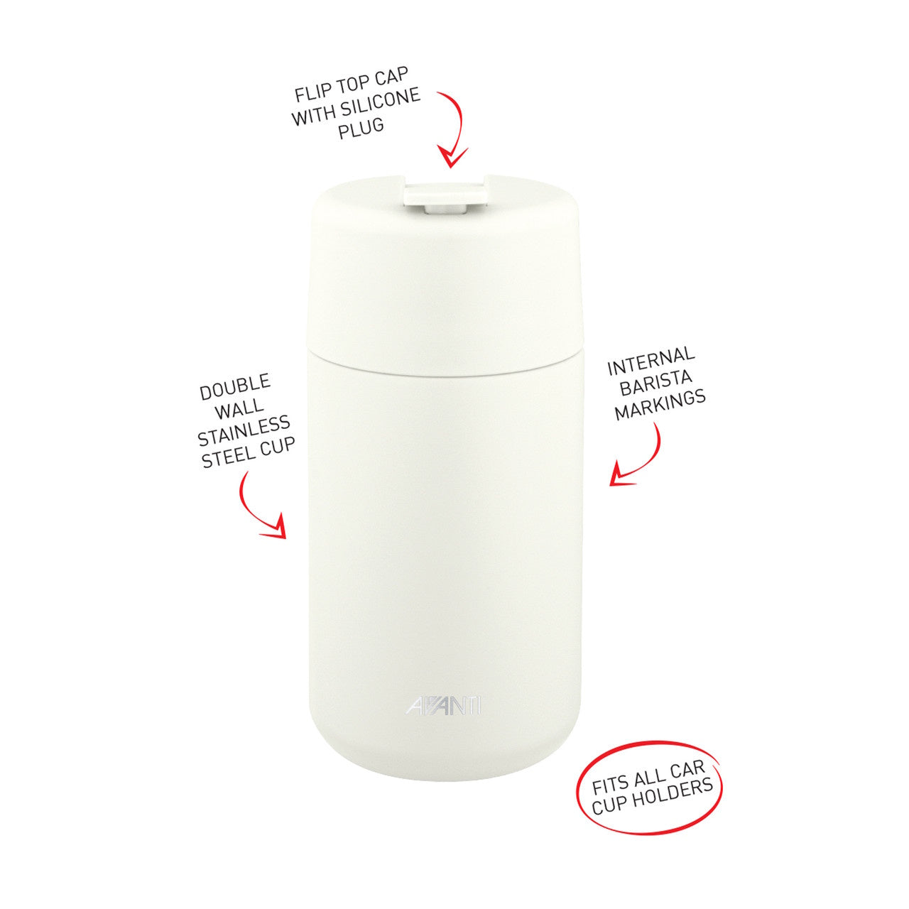 Avanti Brew Insulated Travel Cup, 400ml - Sand Dune