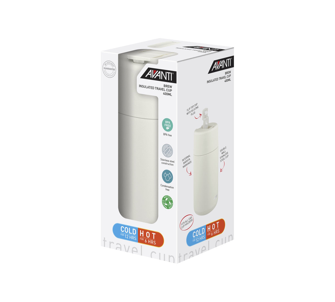 Avanti Brew Insulated Travel Cup, 400ml - Sand Dune