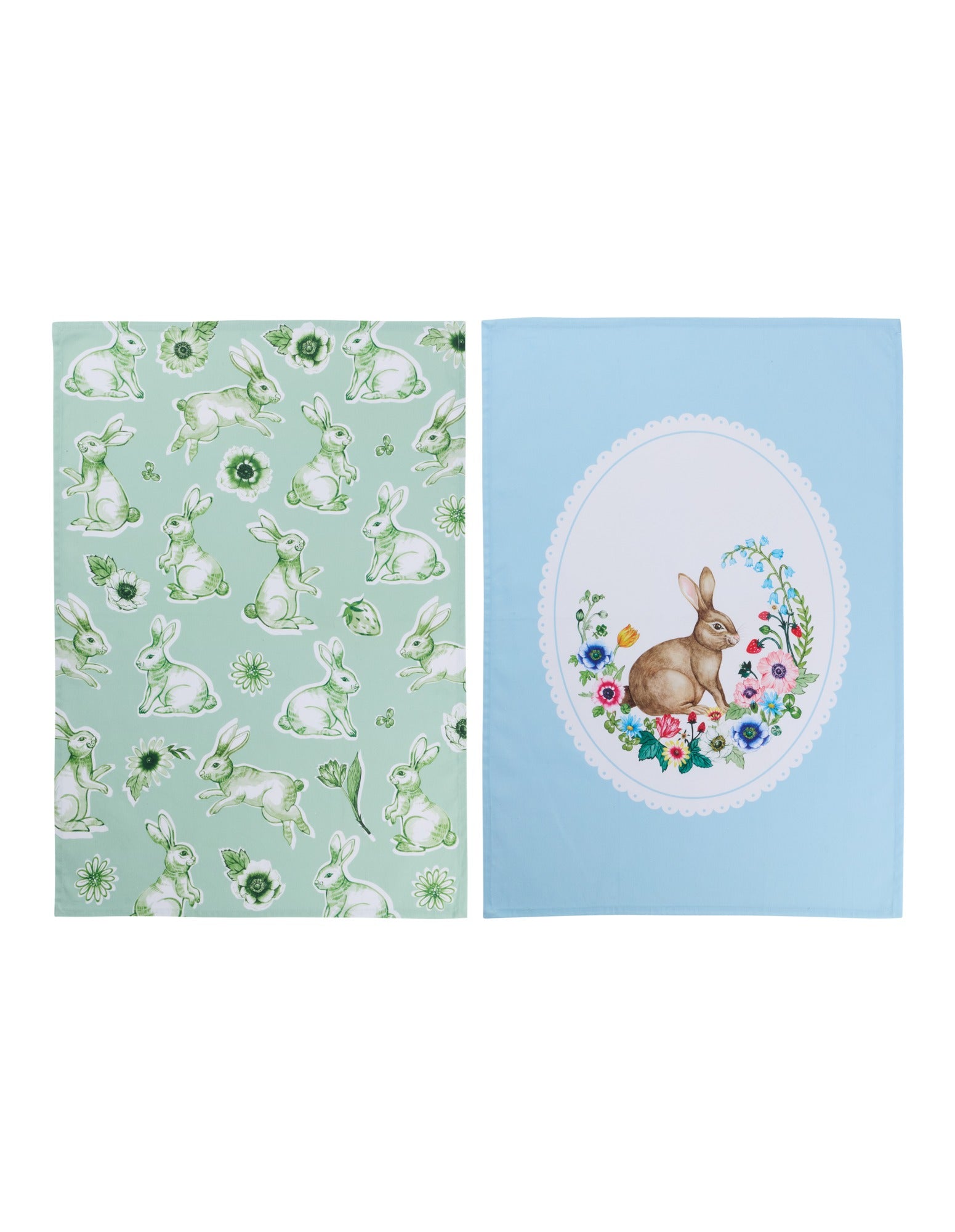 Maxwell & Williams Clover & Cottontail Tea Towel 50x70cm Set of 2 Assorted