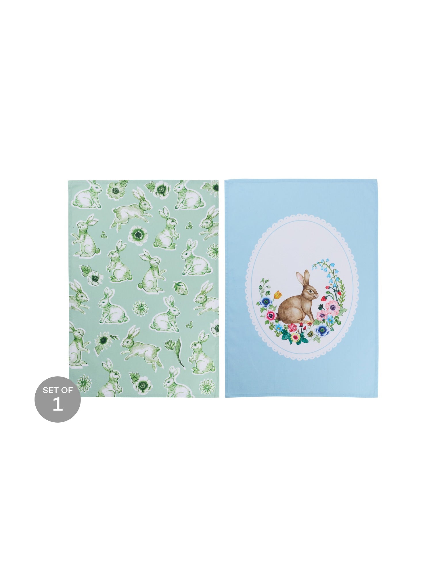 Maxwell & Williams Clover & Cottontail Tea Towel 50x70cm Set of 2 Assorted