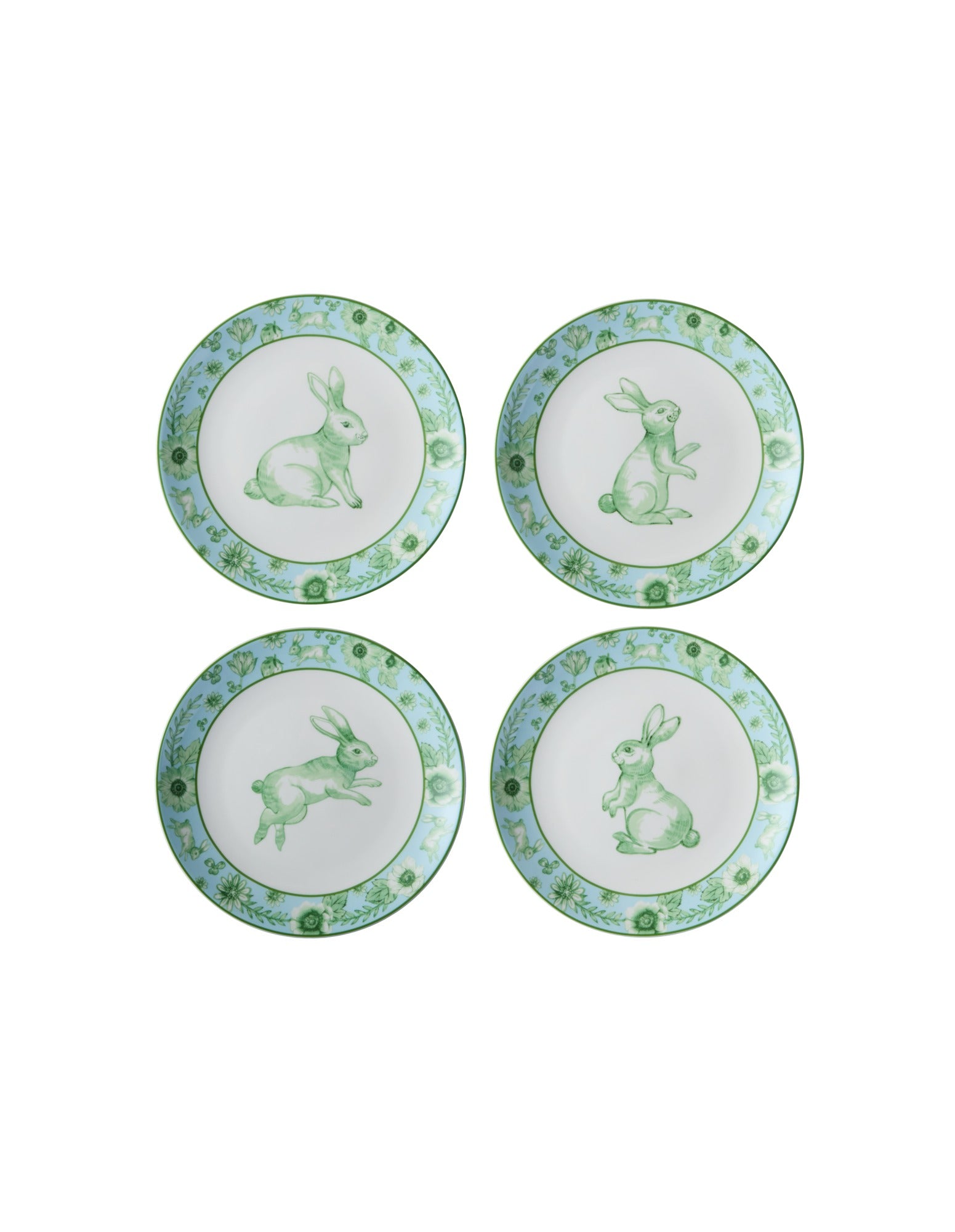 Maxwell & Williams Clover & Cottontail Set of 4 Plates 20cm Assorted Gift Boxed