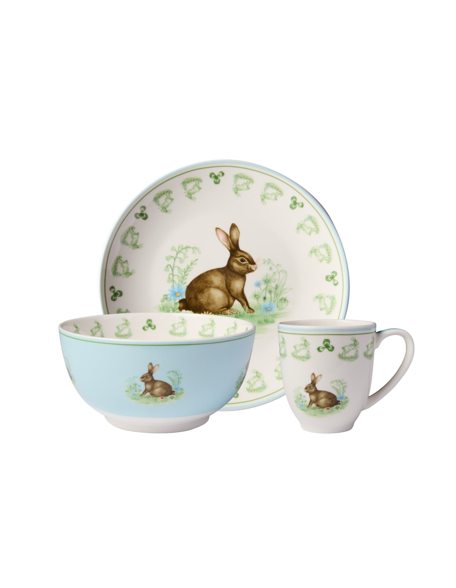 Maxwell & Williams Clover & Cottontail Children's 3pc Dinner Set Bunny Gift Boxed