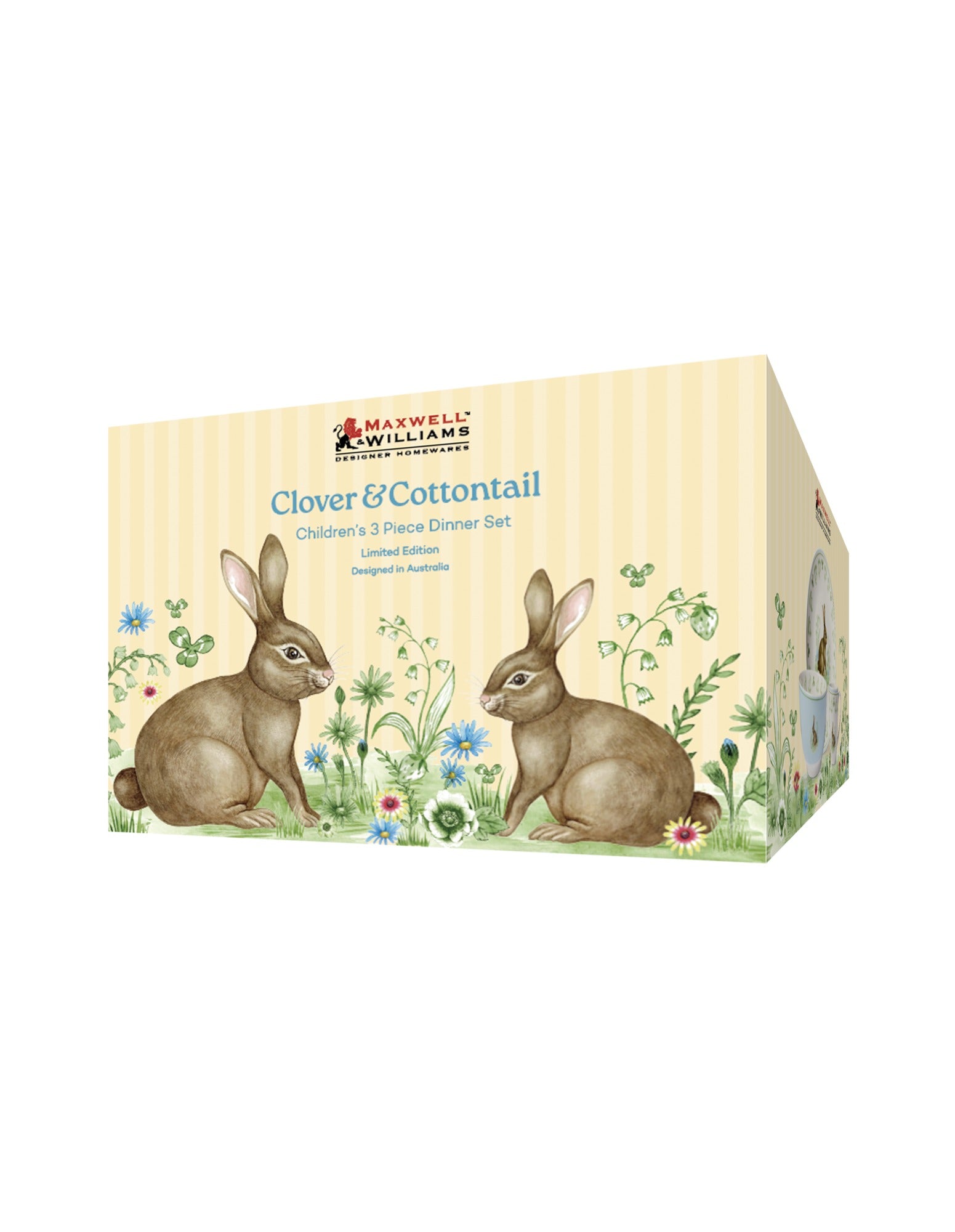 Maxwell & Williams Clover & Cottontail Children's 3pc Dinner Set Bunny Gift Boxed