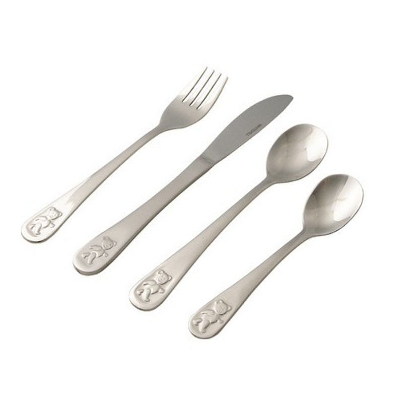 Whitehill Baby Stainless Steel Teddy's Table Child's 4 Piece Cutlery Set