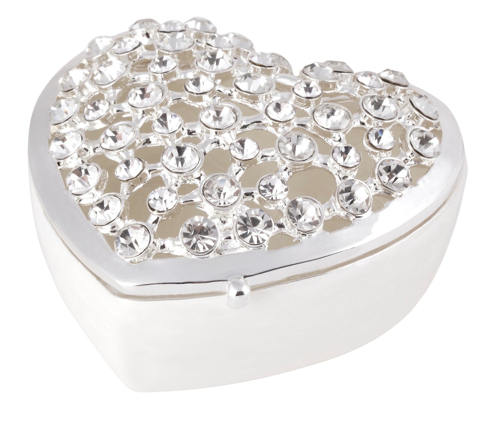Russell Collection Giftware - Heart Rhinestone Trinket Box 5.2x5.2x8cm