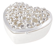Russell Collection Giftware - Heart Rhinestone Trinket Box 5.2x5.2x8cm