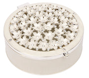 Russell Collection Giftware - Epoxy Jewellery Box Embossed With Flowers 12x10.5x4.5cm