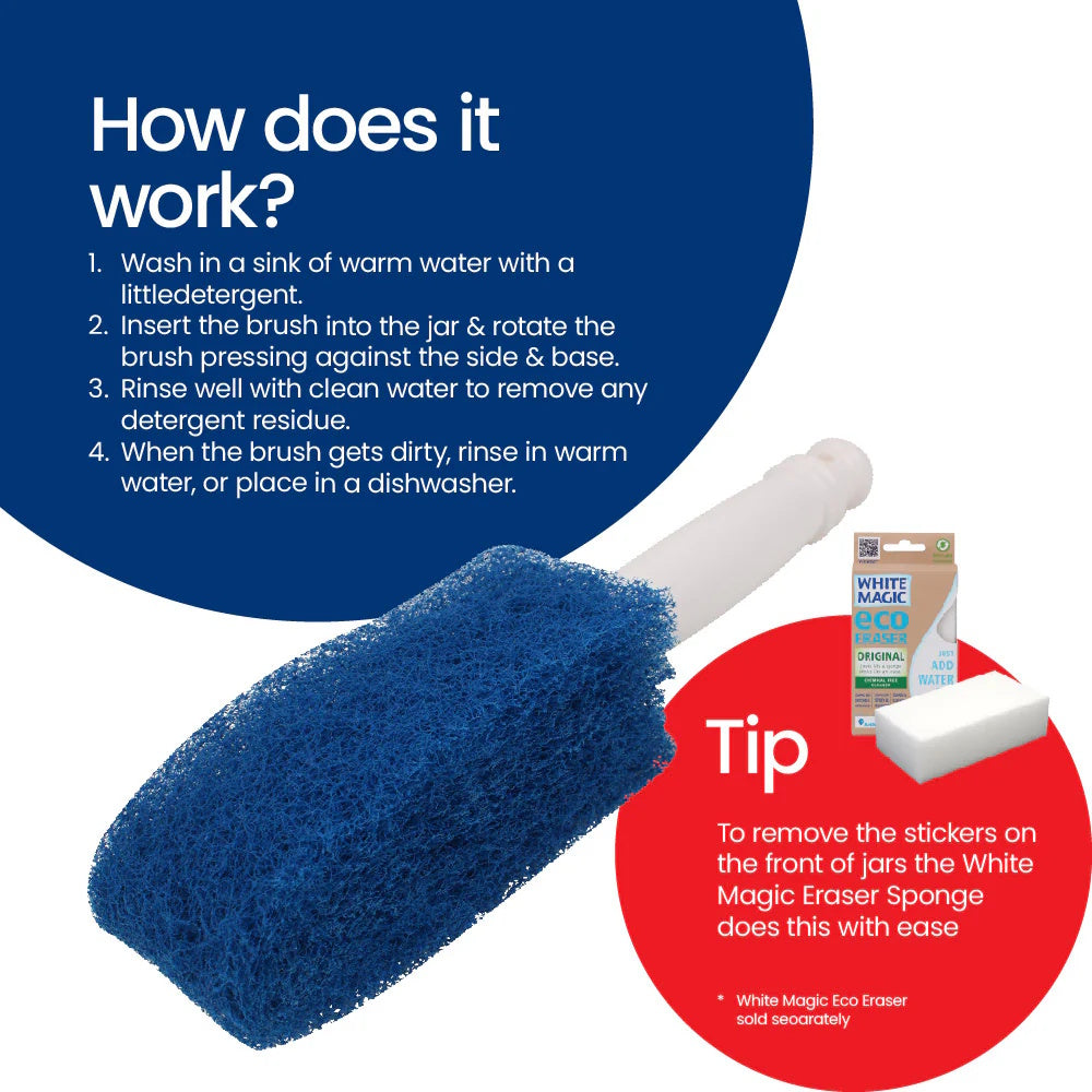 White Magic Jar Washing Brush