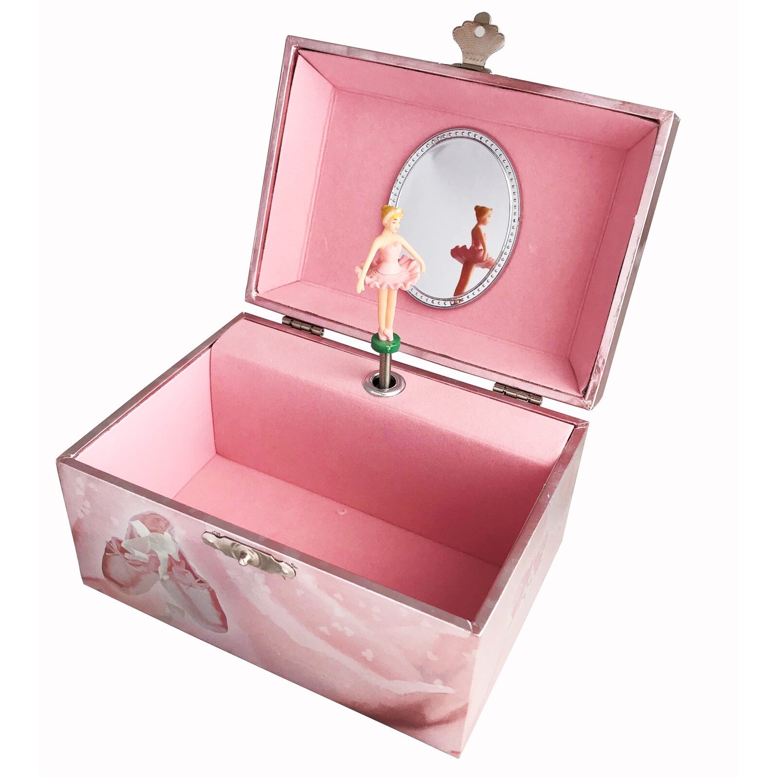 Russell Collection Giftware - Foil Music Box Ballerina Sasha Pink 14.8x10.6x8.4cm