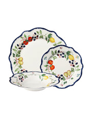 Casa Domani Frutta Scallop Rim Dinner Set 12pc Gift Boxed