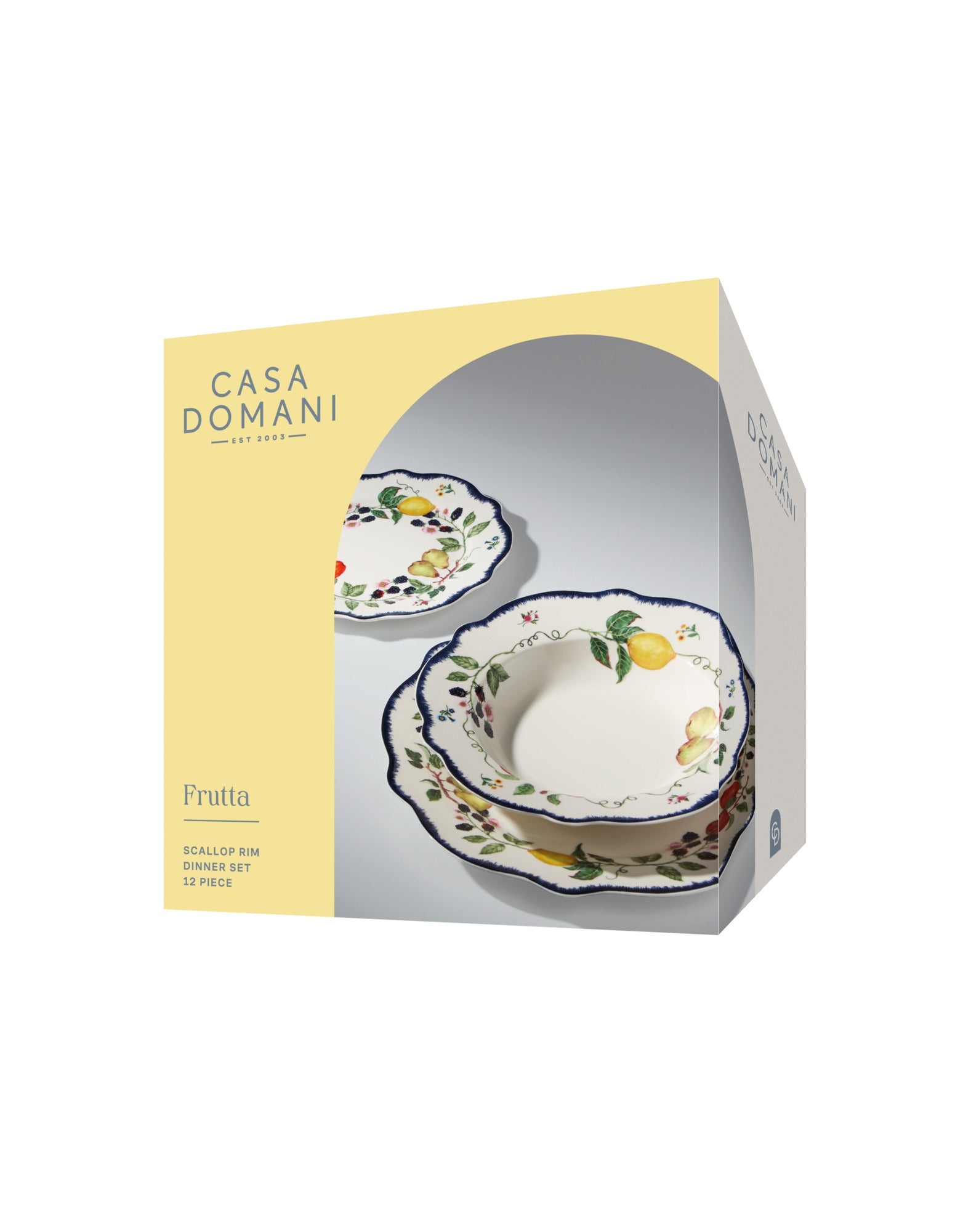Casa Domani Frutta Scallop Rim Dinner Set 12pc Gift Boxed