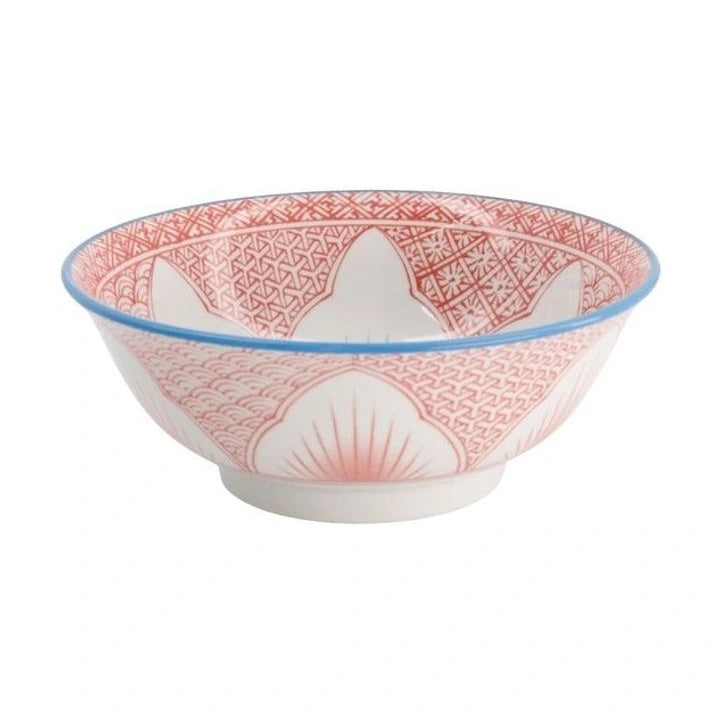 Tokyo Design Studio Lily Flower Ramen Bowl 20.5x8cm Red