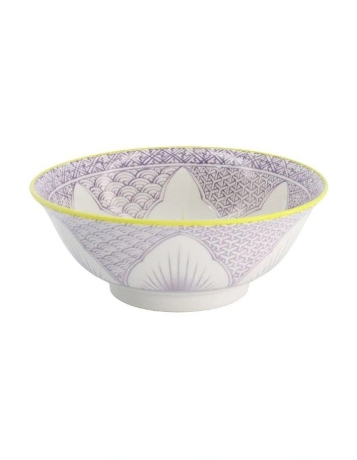 Tokyo Design Studio Lily Flower Ramen Bowl 20.5x8cm Purple