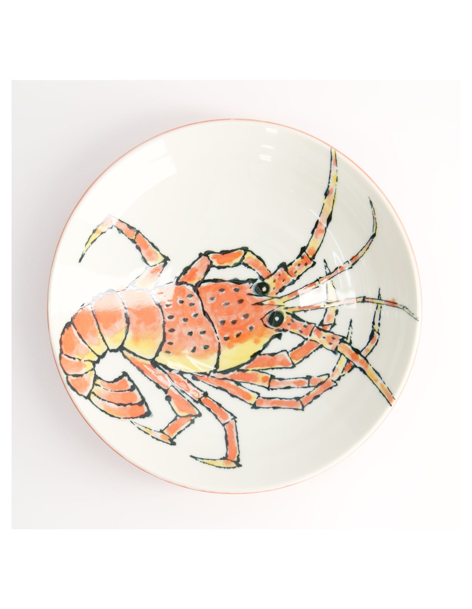 Tokyo Design Studio Seafood Deep Plate 21.5x5cm Lobster Red