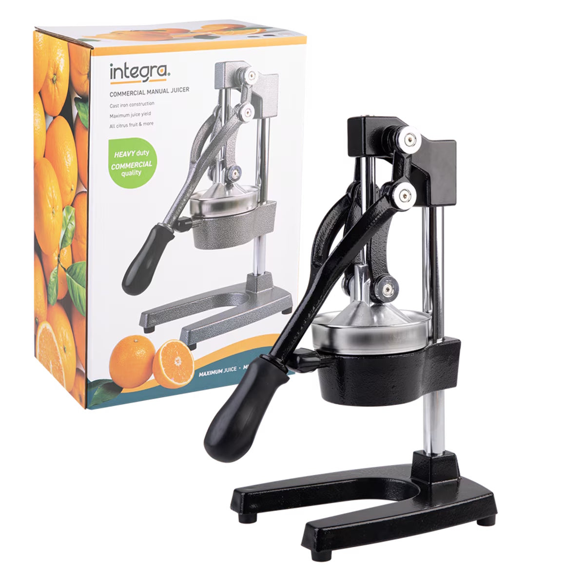 Integra Cast Iron Commercial Manual Juicer Matte Black