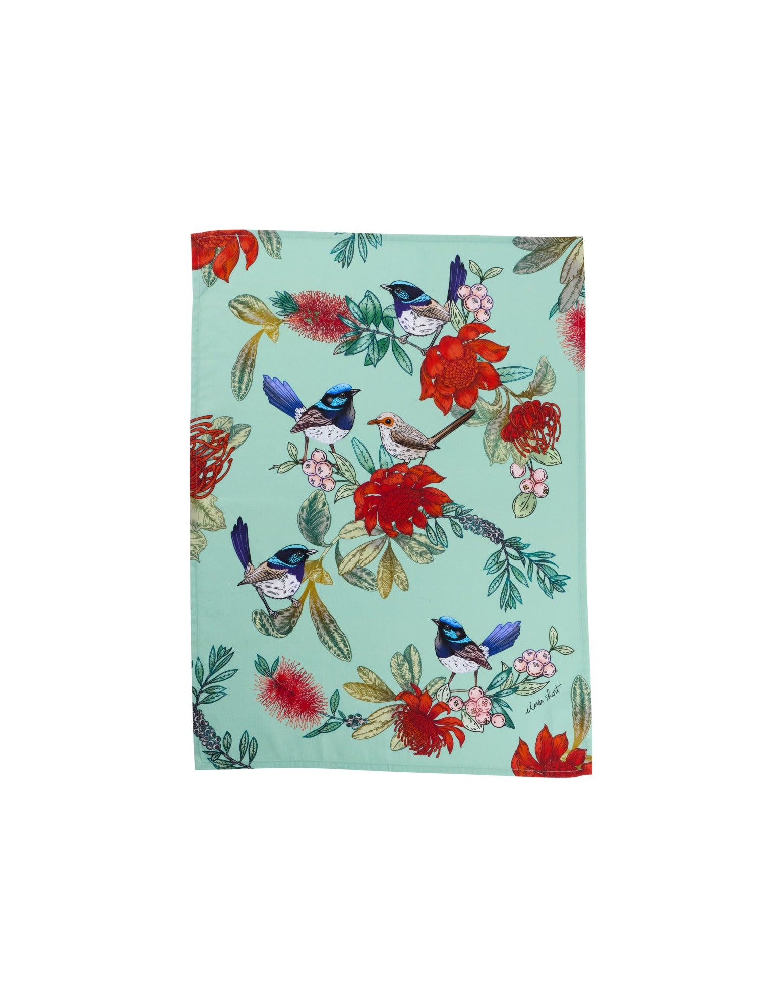 Maxwell & Williams Eloise Short Native Grace Superb Fairy Wren Tea Towel 50x70cm