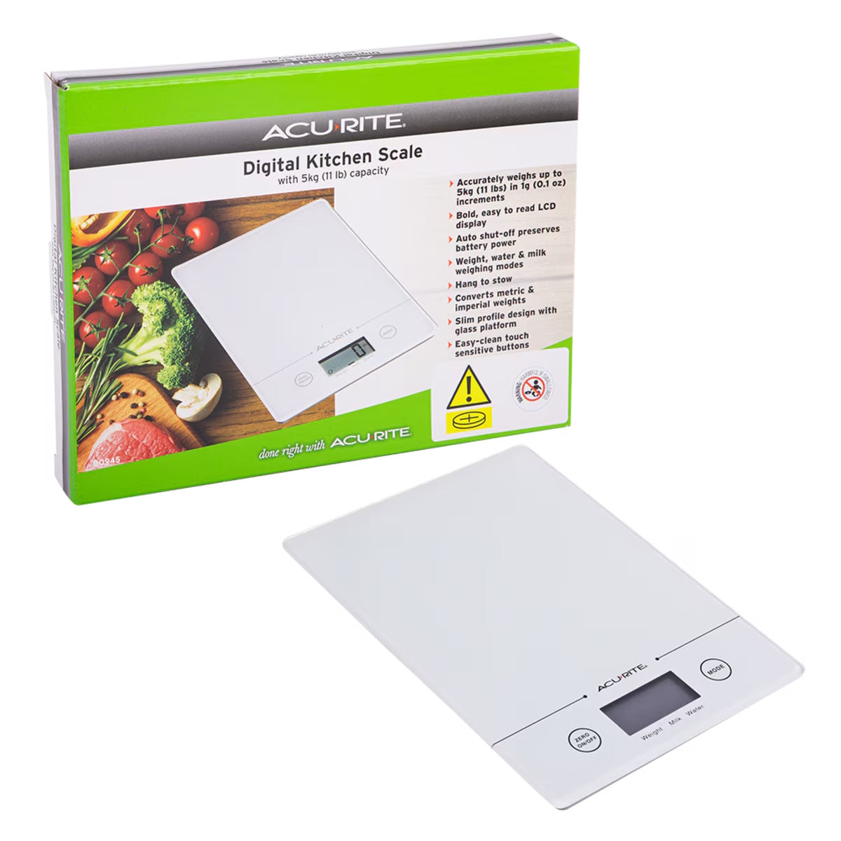 Acurite Slimline Digital Scale 1g/5kg White