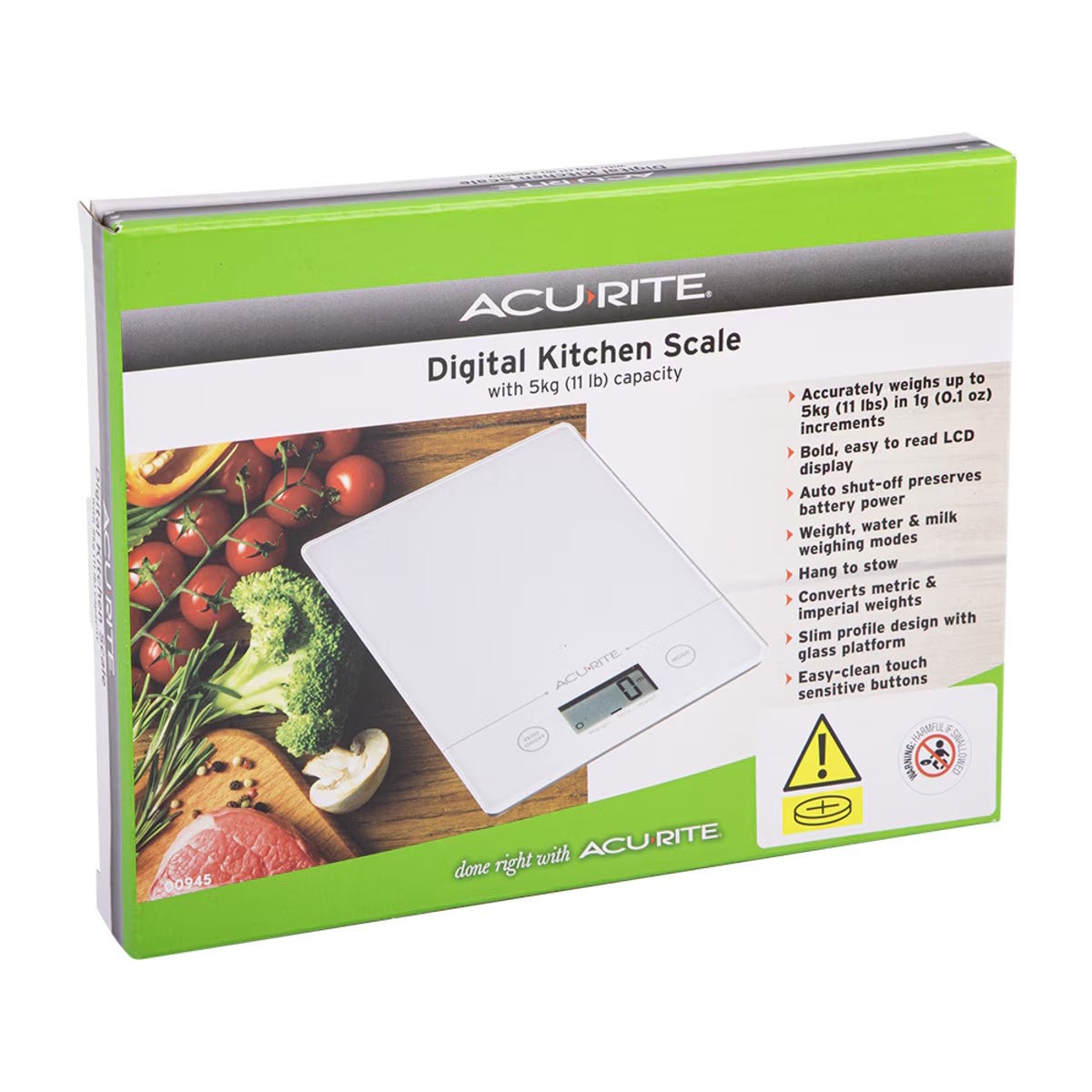 Acurite Slimline Digital Scale 1g/5kg White
