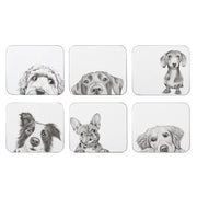Ashdene Peeking Pups 6pk Coaster