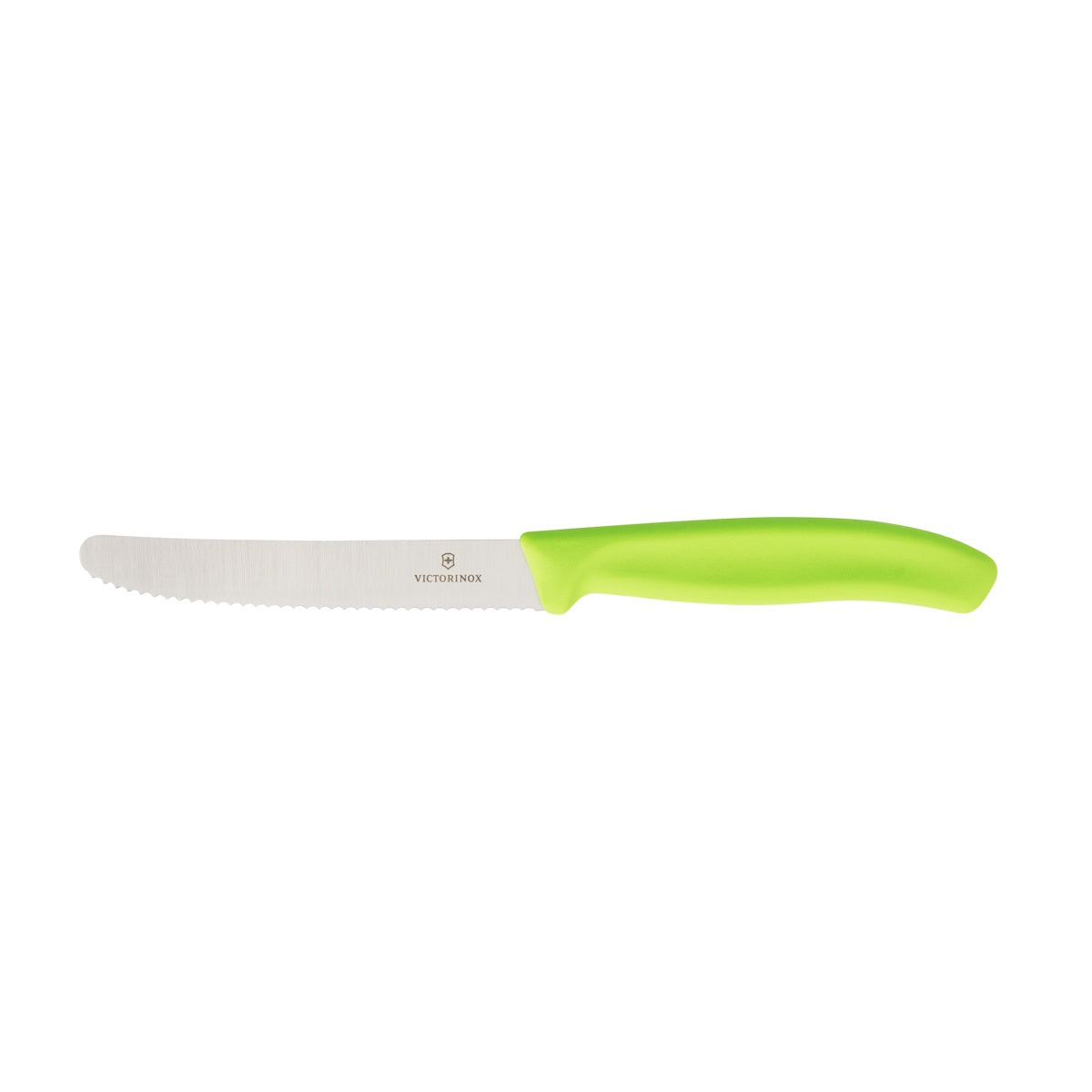 Victorinox Steak and Tomato Knife Round Tip Wavy Edge 11cm - Lime Green