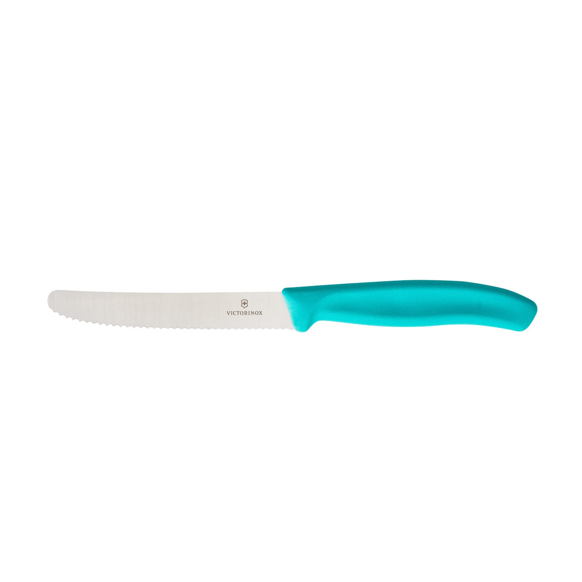 Victorinox Steak and Tomato Knife Round Tip Wavy Edge 11cm - Turquoise Treasure
