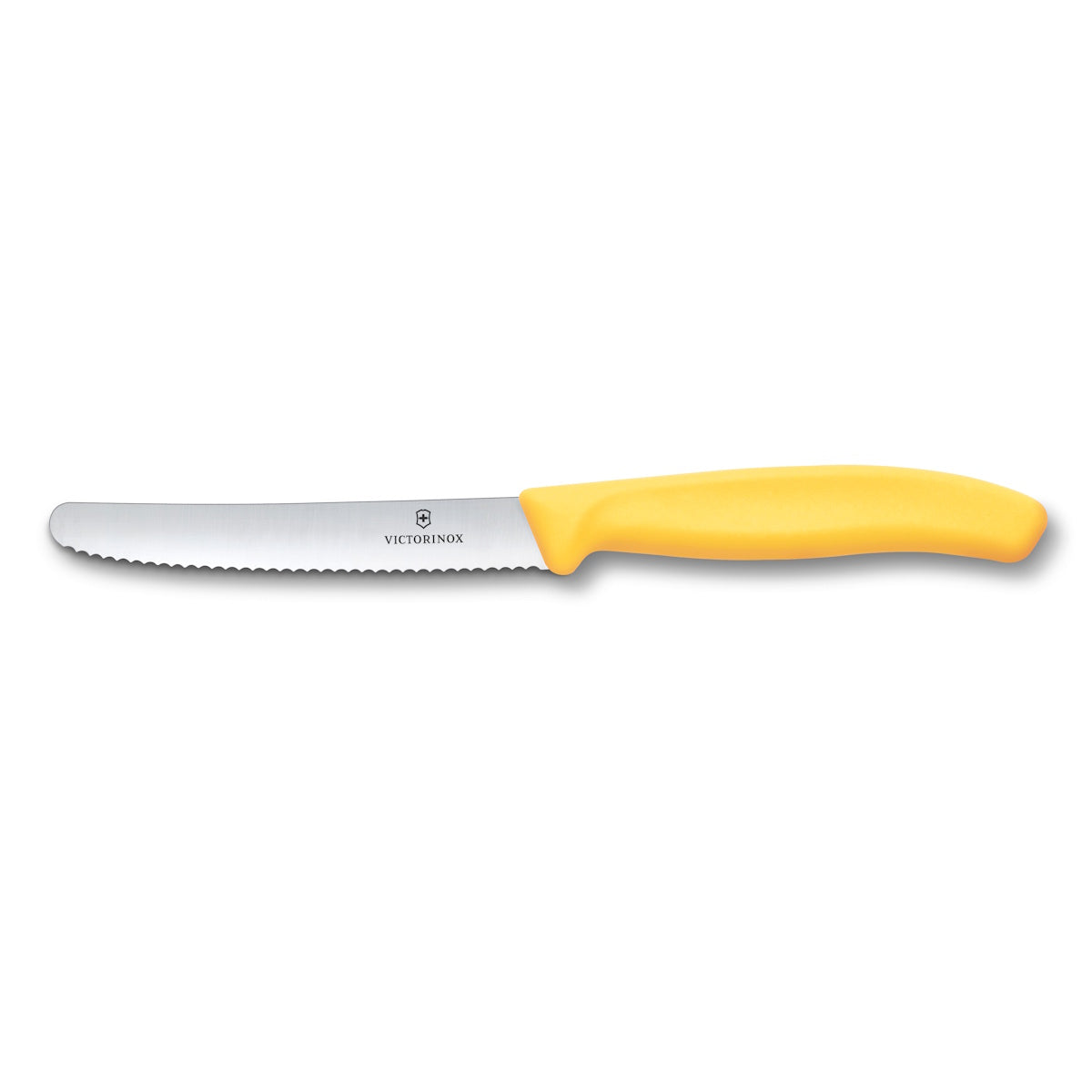 Victorinox Steak and Tomato Knife Round Tip Wavy Edge 11cm - Yellow