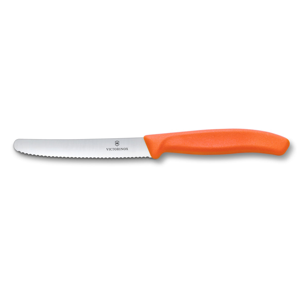 Victorinox Steak and Tomato Knife Round Tip Wavy Edge 11cm - Orange