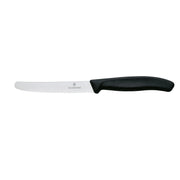 Victorinox Steak and Tomato Knife Round Tip Wavy Edge 11cm - Black