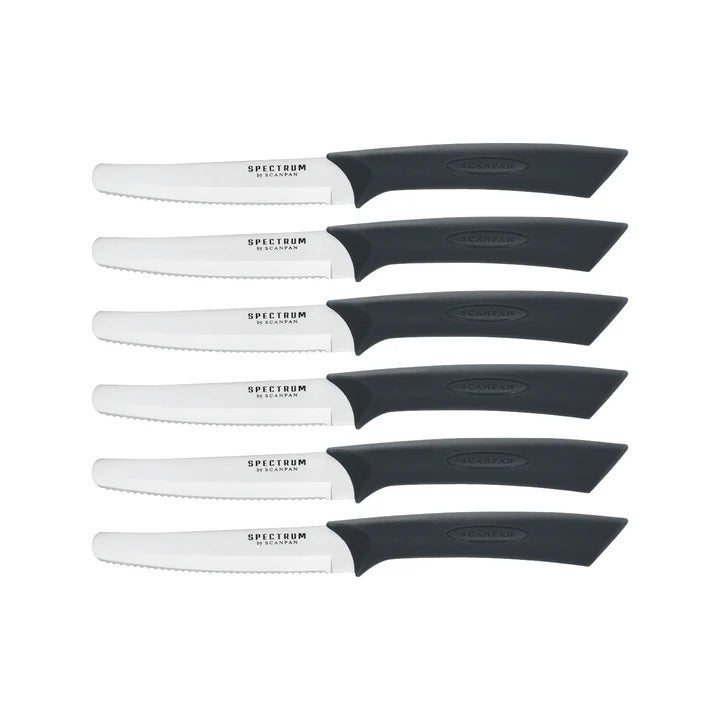 Scanpan Spectrum Steak Knife Set 10cm Black Set of 6