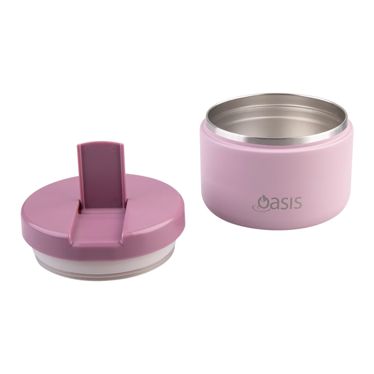 Oasis S/S Double Wall Ins Food Flask w Quick Release Lid 300ml (Blush)