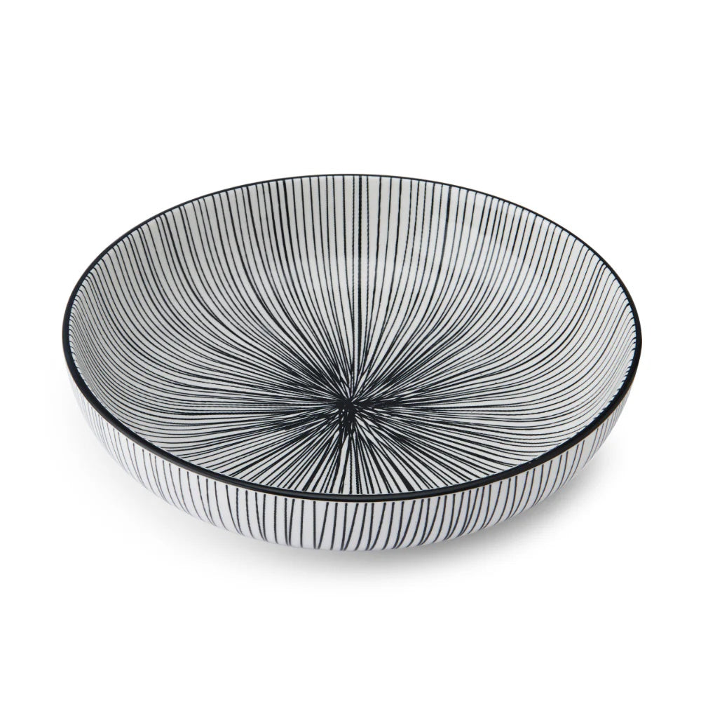 Mikasa Ceramic Bowl 21cm BLACK STRIPE Clay - Stoneware