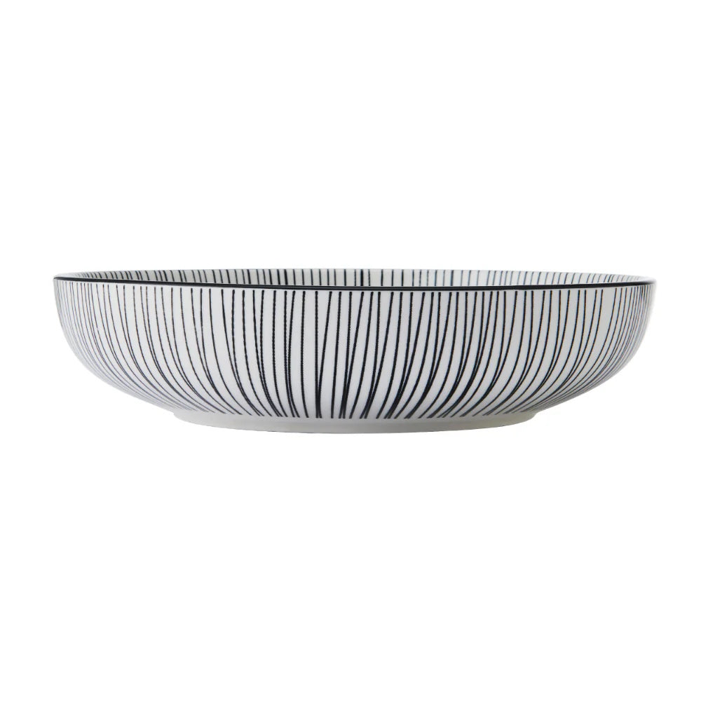 Mikasa Ceramic Bowl 21cm BLACK STRIPE Clay - Stoneware