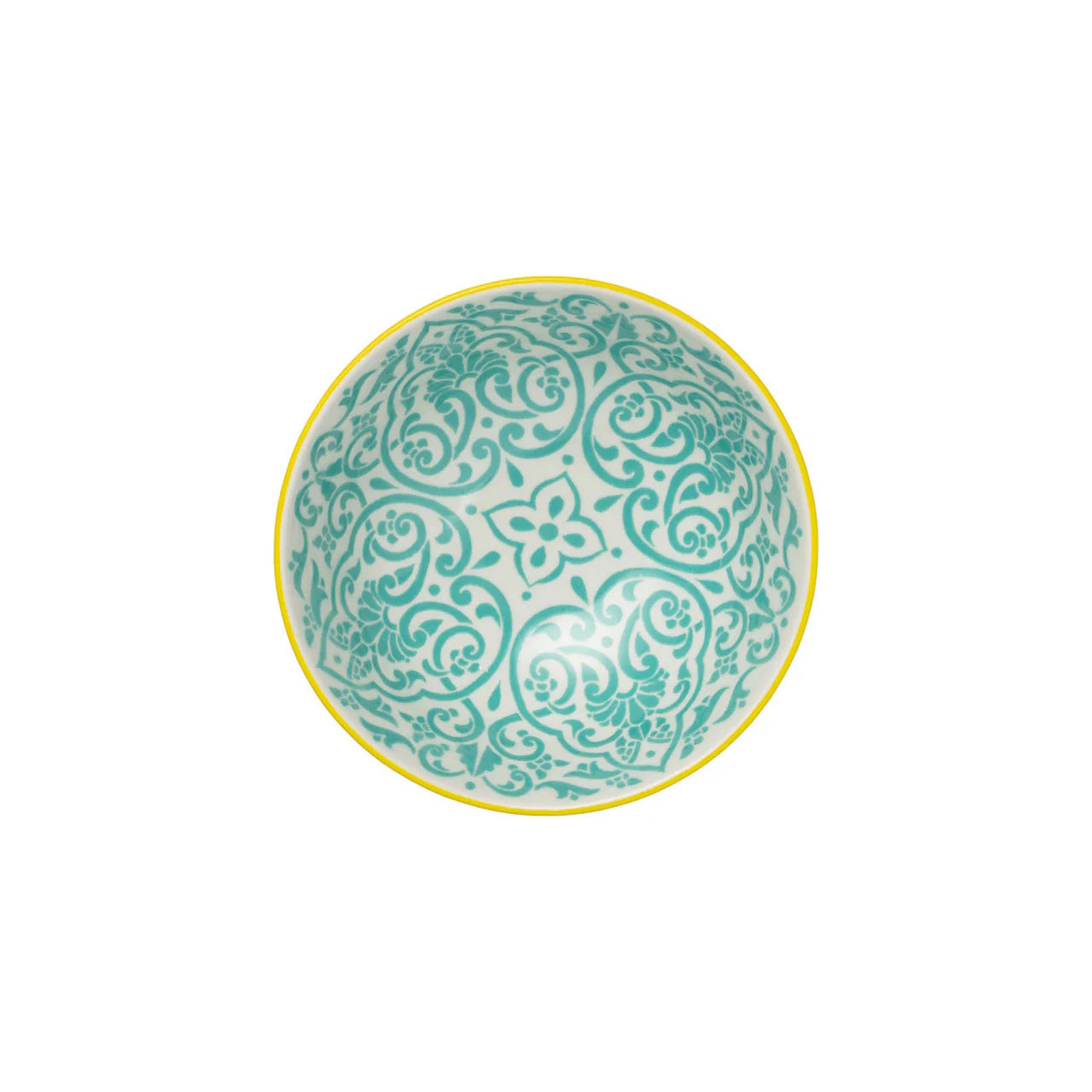 Mikasa Stoneware Nibble Bowl 12cm Yellow & Blue Geometric