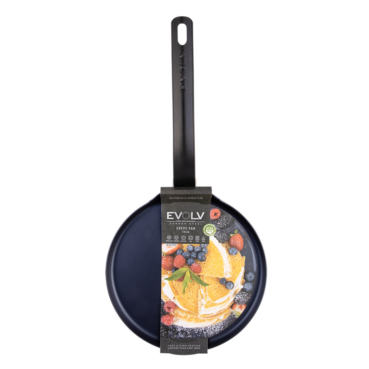 Evolv Pre-seasoned Carbon Steel Crêpe Pan 24cm