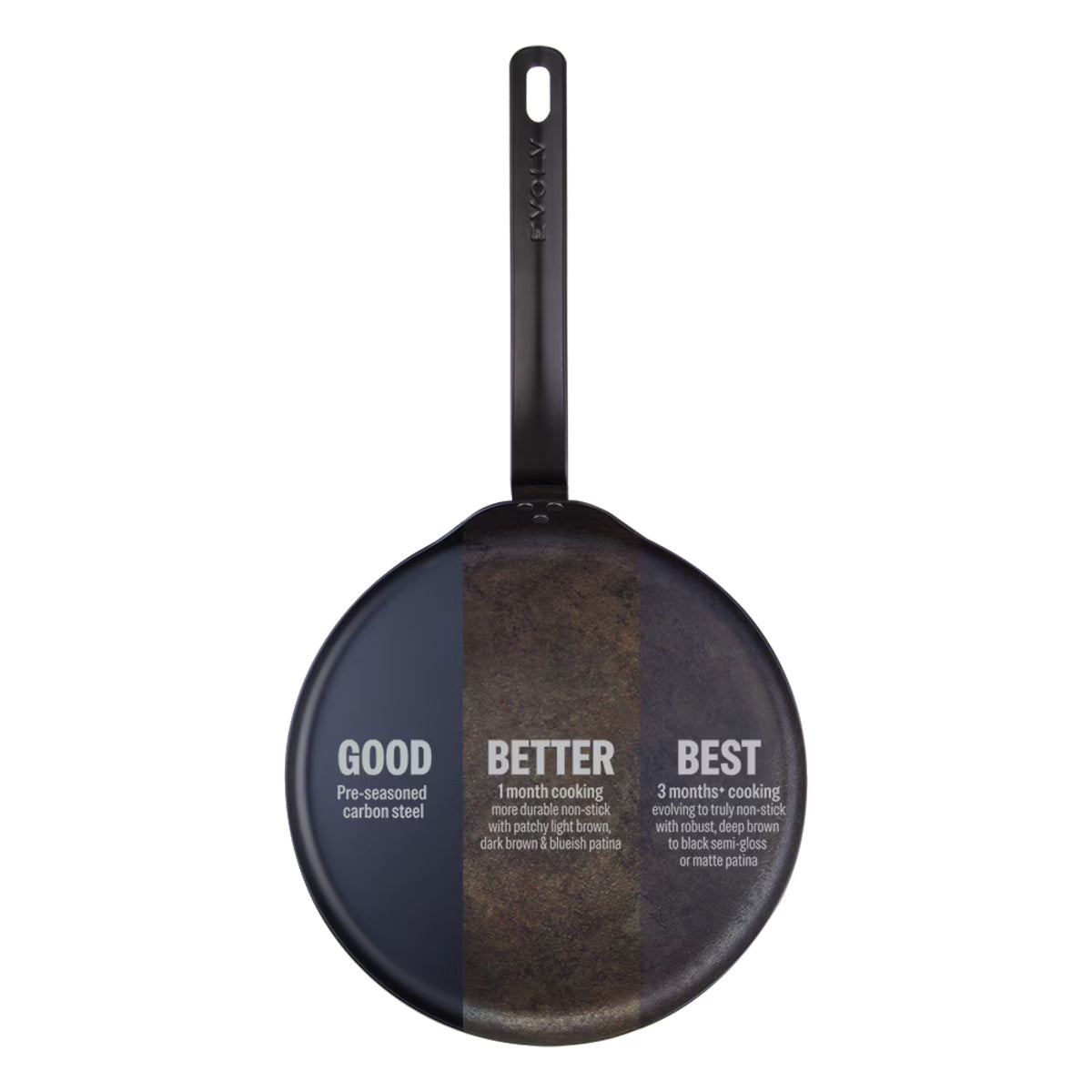 Evolv Pre-seasoned Carbon Steel Crêpe/Roti Pan 28cm
