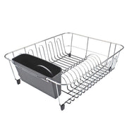 D.line Large Dish Drainer Chrome/Pvc W/ Caddy - Charcoal