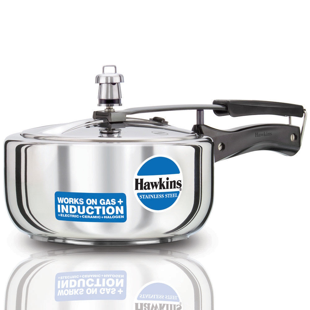 Hawkins Stainless Steel 3 Litre Wide Pressure Cooker HSS3W