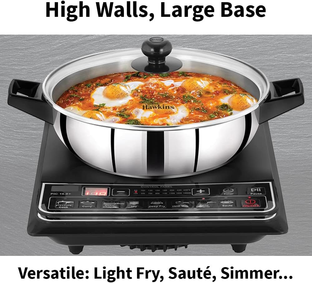 Hawkins Staineless Steel CnS Frying Pan w/G Lid SSF3LG