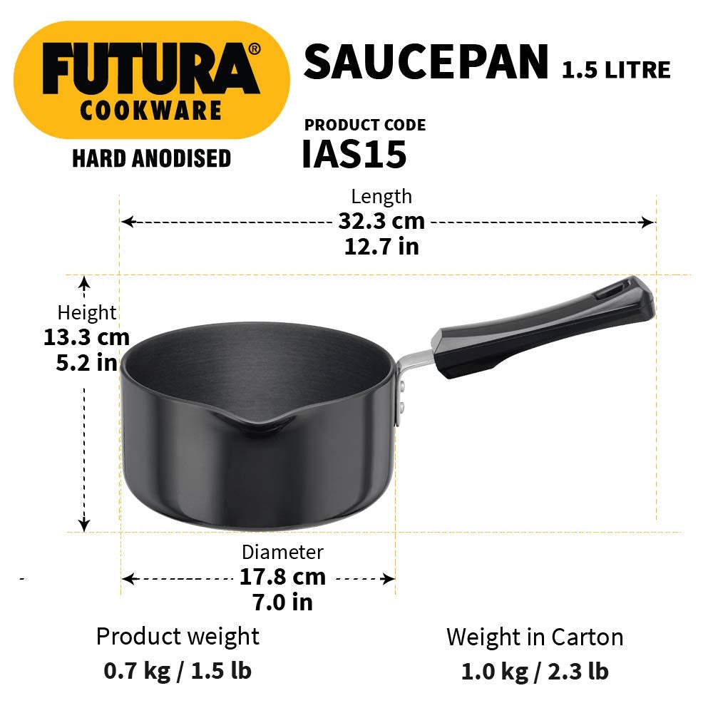 Hawkins Futura 1.5 Litre Saucepan Hard Anodised IAS15
