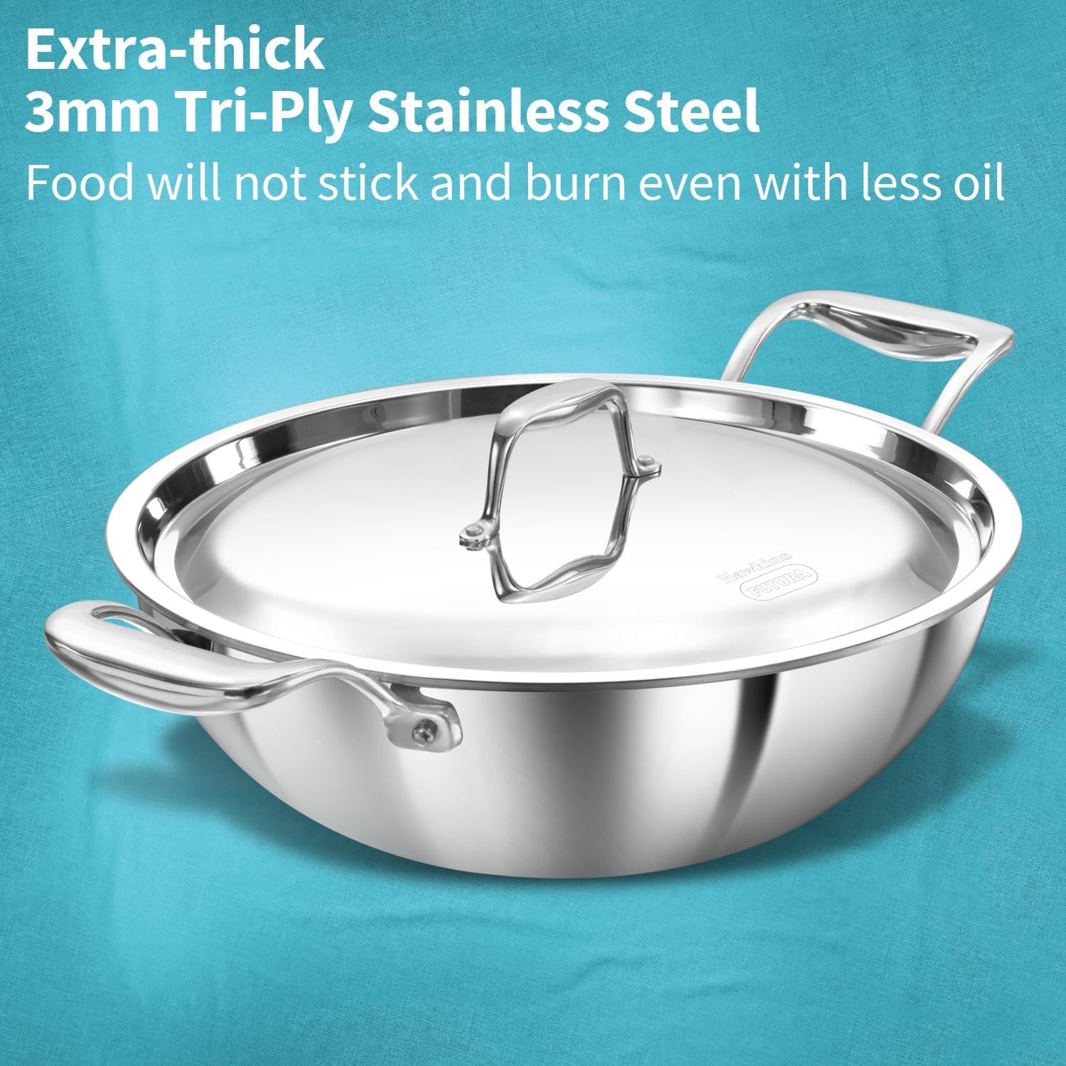 Hawkins Pro Deep- Fry Pan Triply Stainless Steel 3.5L PSK35S