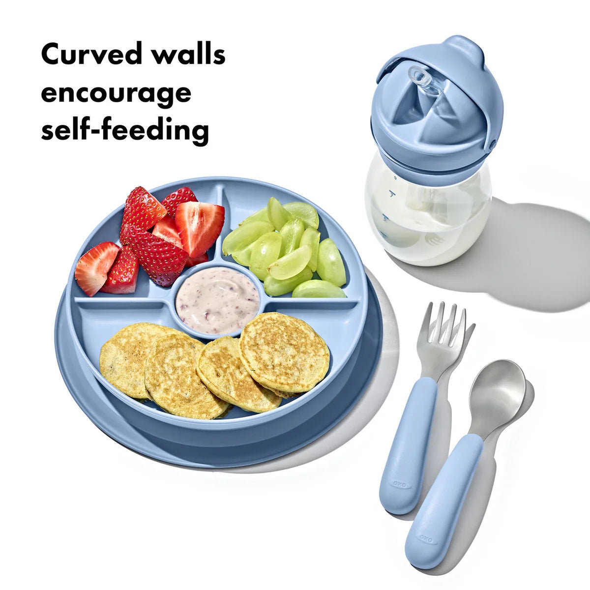 Oxo Stick & Stay Divided Plate - Dusk