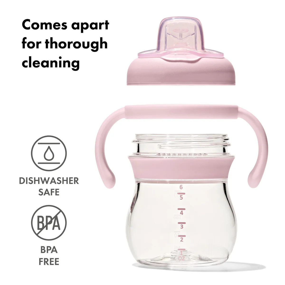 Oxo Grow Soft Spout Cup with Removable Handles - Blossom