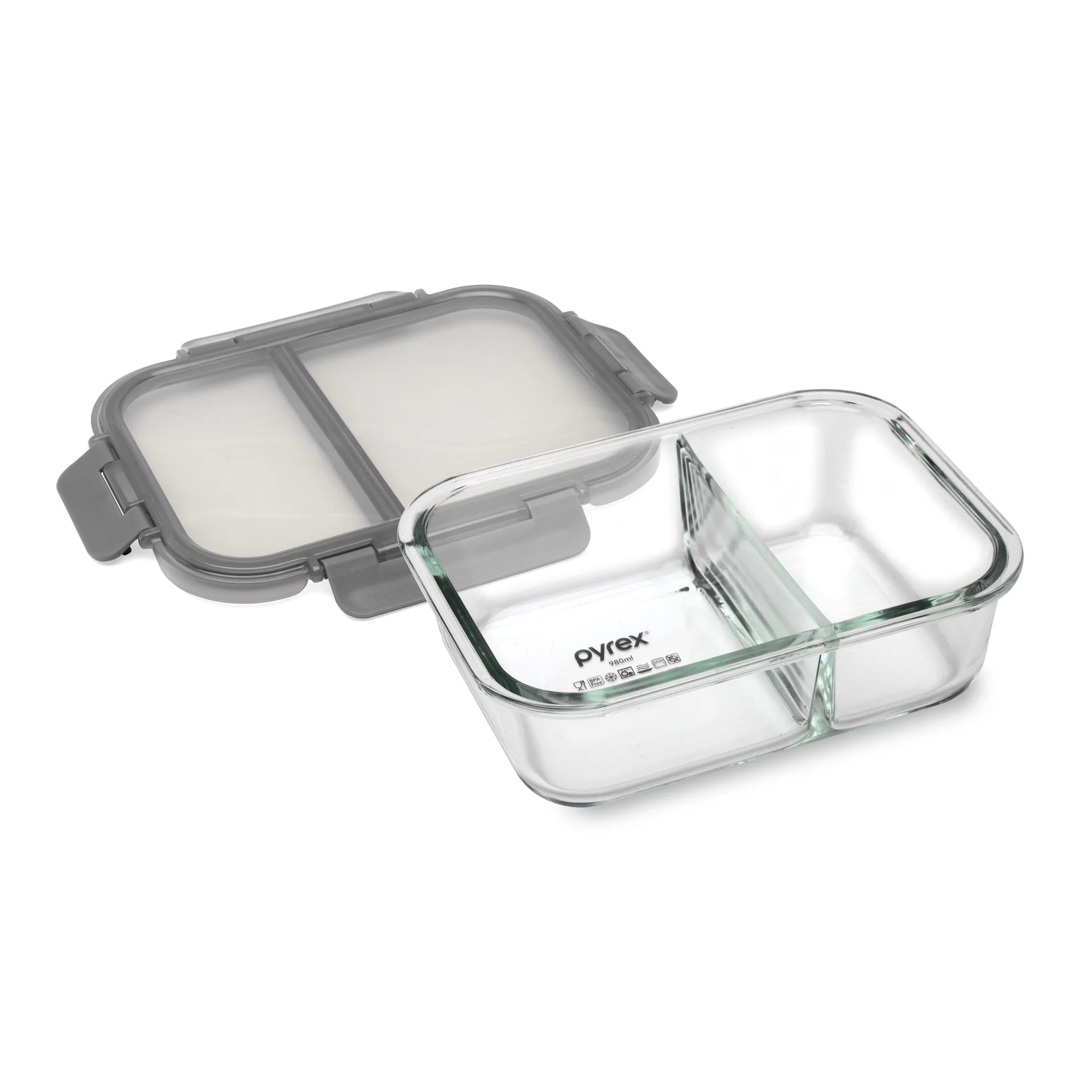 Pyrex Divided Meal Prep Storage 980mL