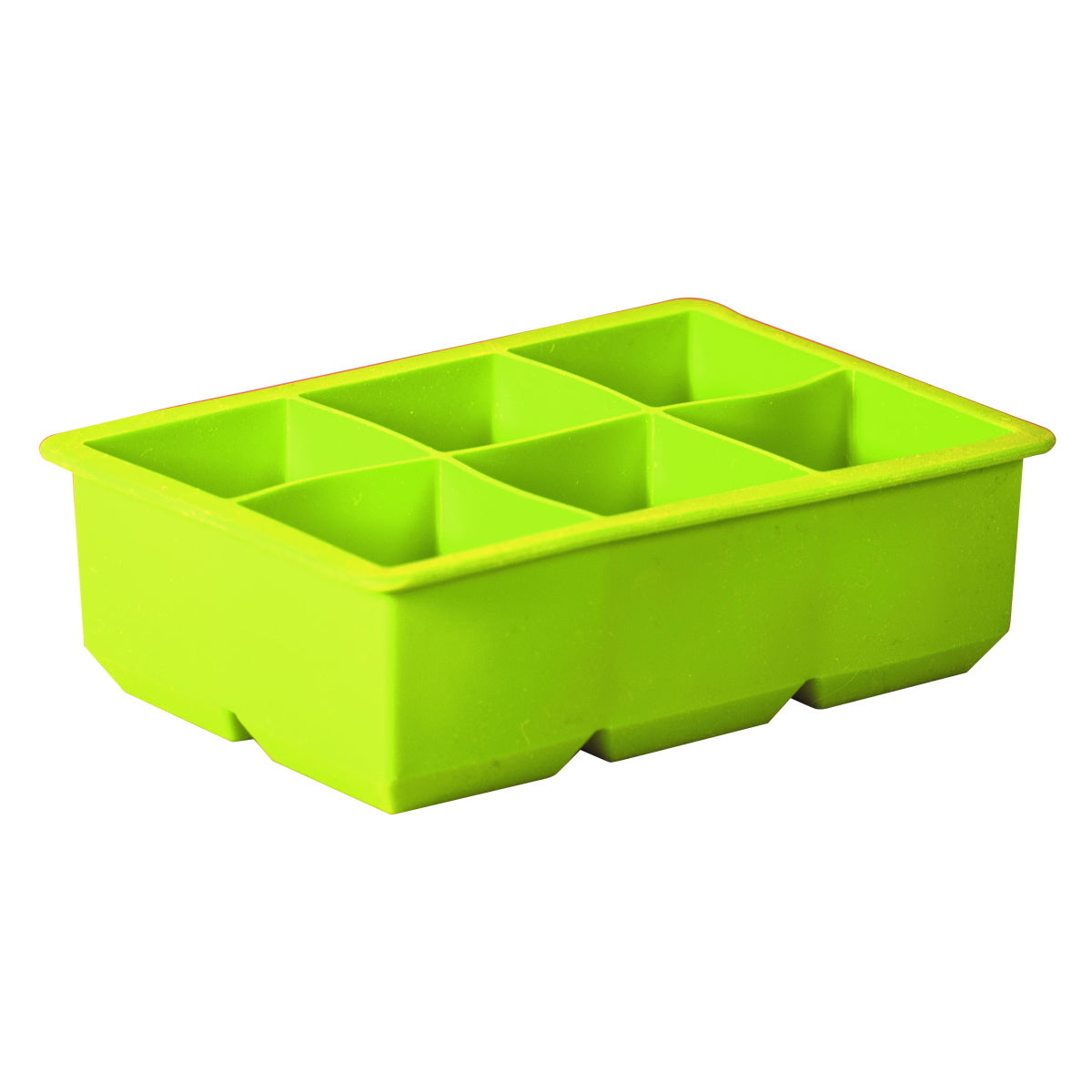 Silcone 6 Cup King Ice Cube Tray in Hang sell sleeve - Green