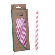 Appetito Paper Straws Pack 50 - Pink Stripes