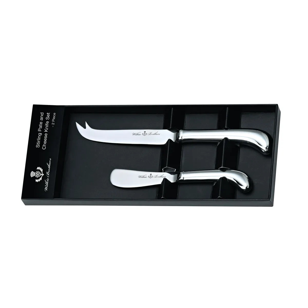 Wilkie Brothers Pistol Stirling Stainless Steel Pate Cheese Knives Knife Set 2pc