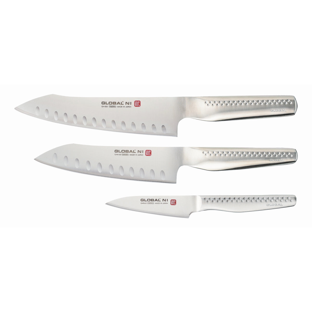 Global Ni 3pc Knife Set Paring + Vegetable + Cooks 3 Piece