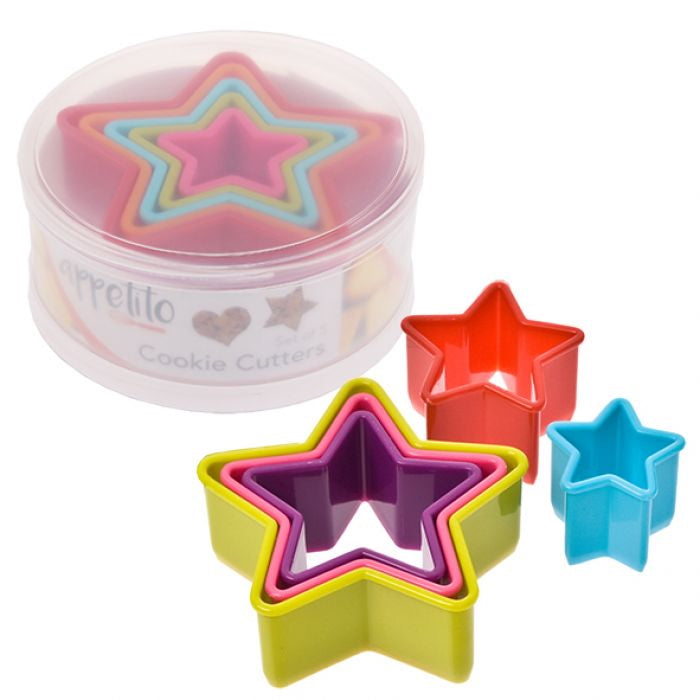 Appetito Star Cookie Cutter Set 5 (Multi Colours)