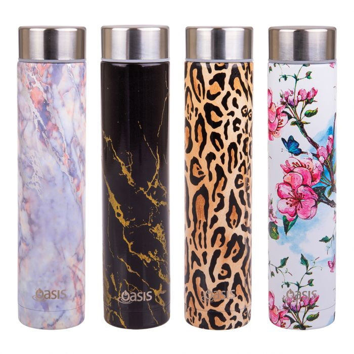 Oasis Skinny Mini Stainless Steel Double Wall Insulated Drink Bottle 250ml - 4 Asst. Designs
