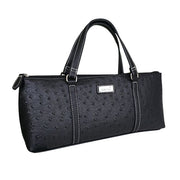 Sachi Insulated Wine Purse Ostrich Black